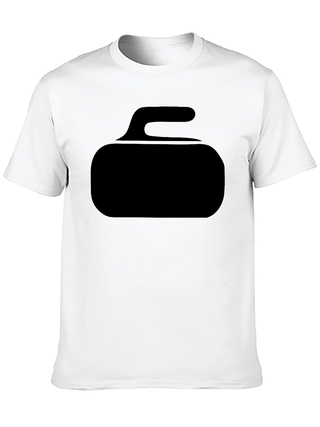 Curling Stone Graphic Tee - Black Cotton T-Shirt