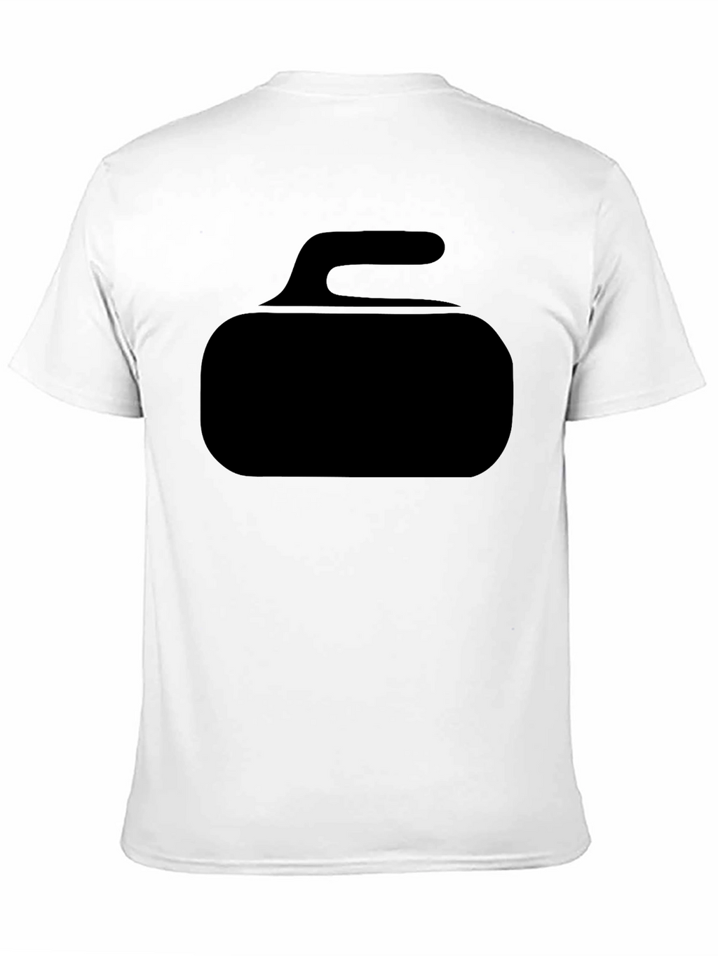 Curling Stone Graphic Tee - Black Cotton T-Shirt