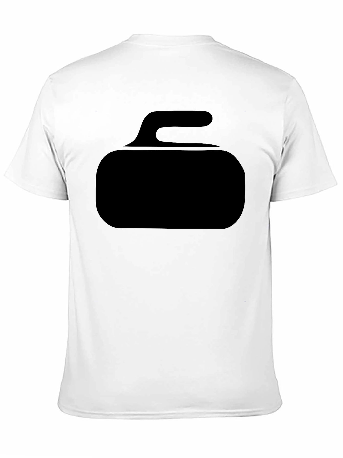 Curling Stone Graphic Tee - Black Cotton T-Shirt