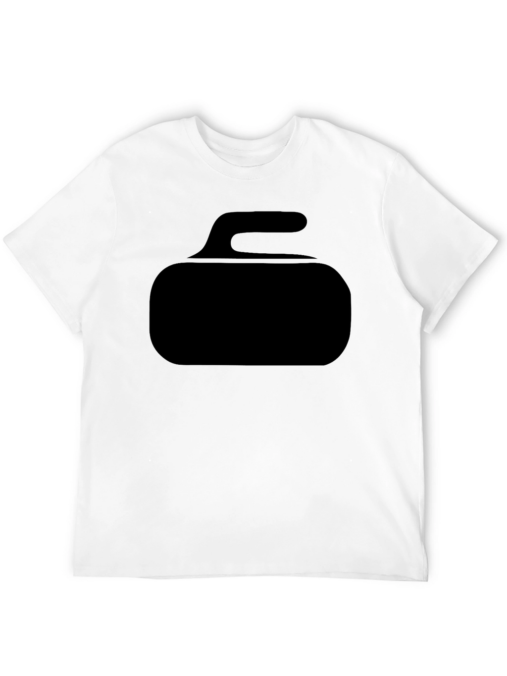 Curling Stone Graphic Tee - Black Cotton T-Shirt