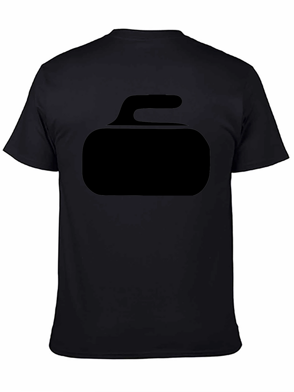 Curling Stone Graphic Tee - Black Cotton T-Shirt