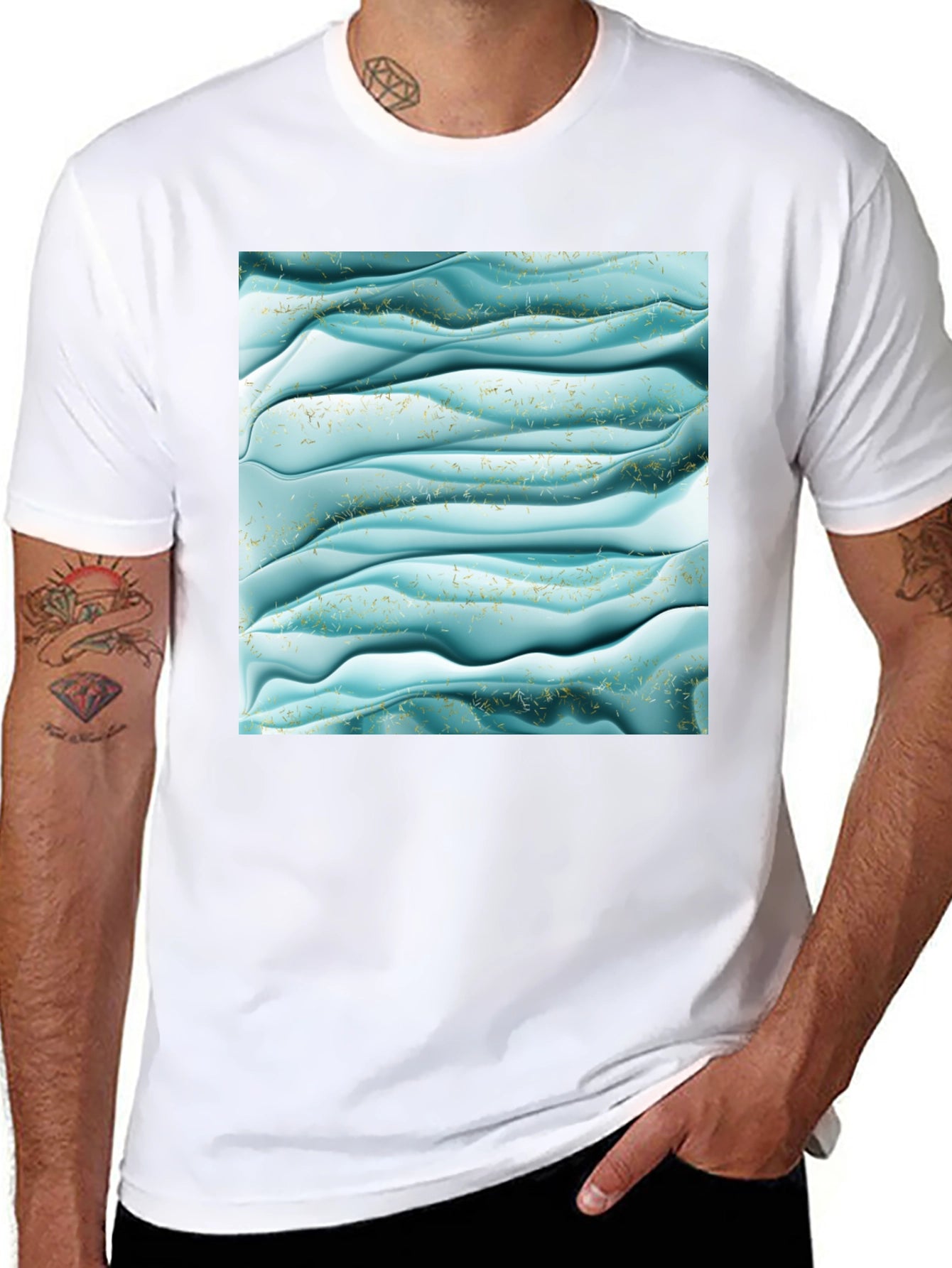 Abstract Wave Pattern T-Shirt