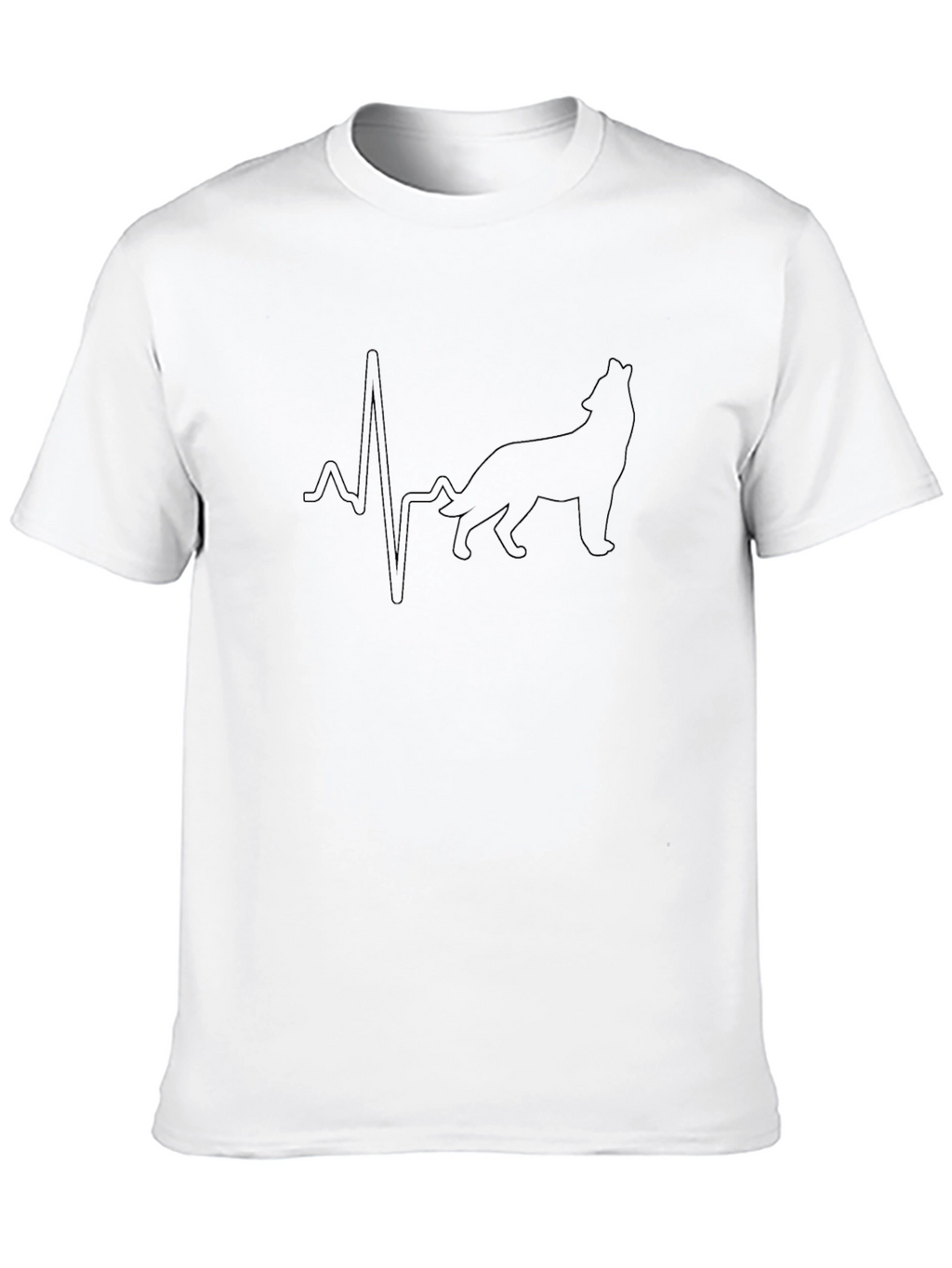 Wolf Heartbeat Black T-Shirt
