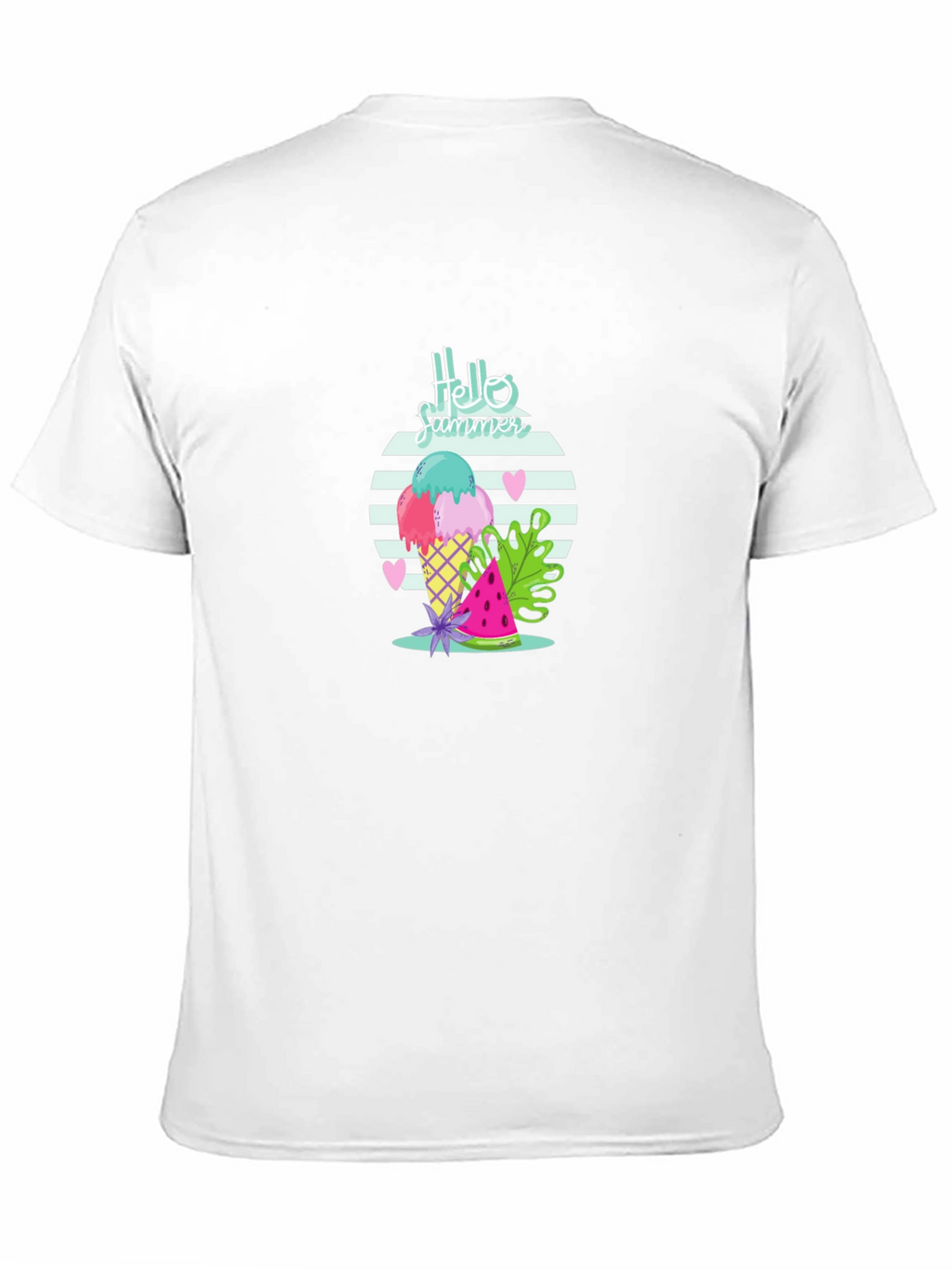 Hello Summer Ice Cream Black T-Shirt