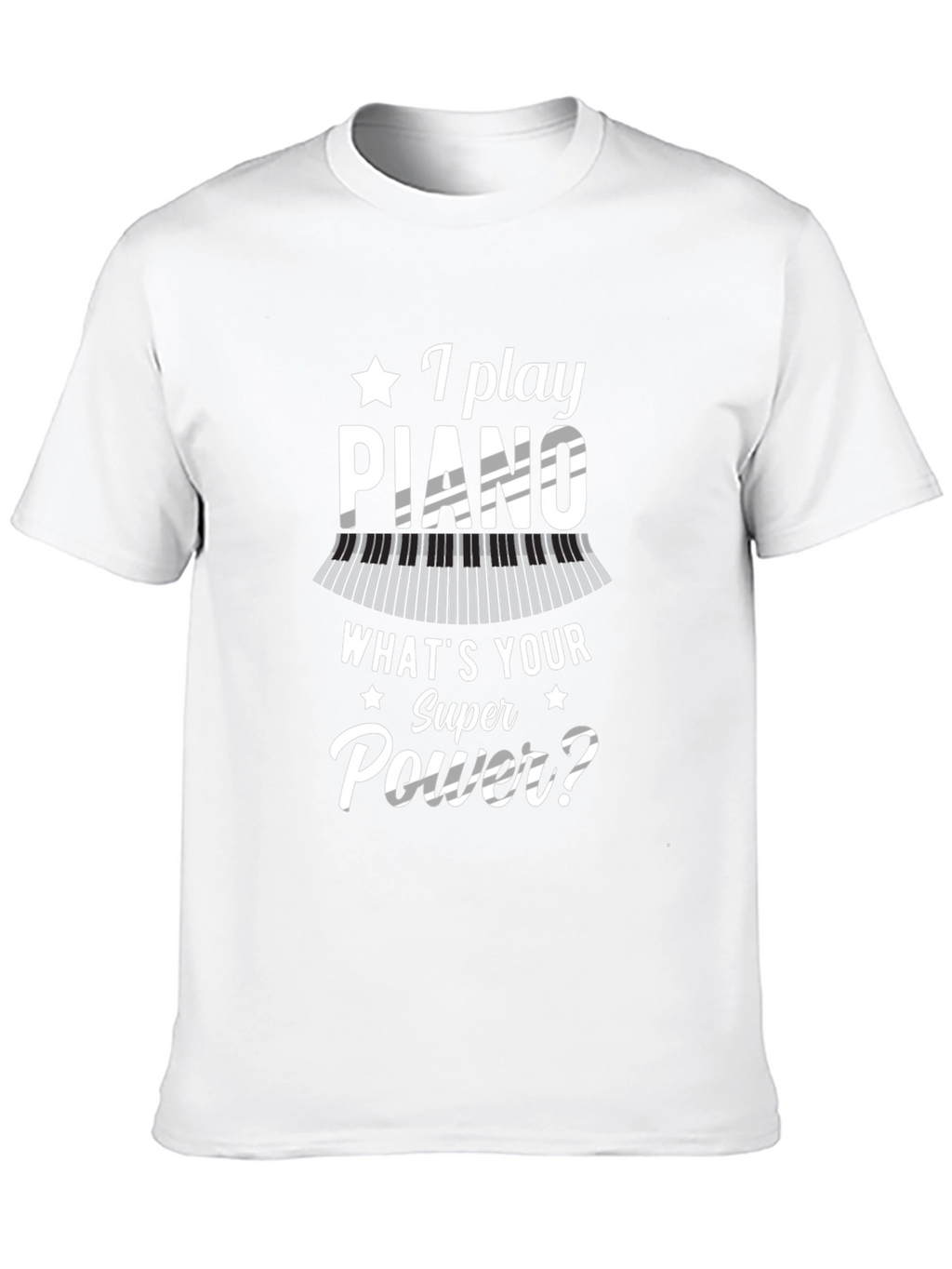 Piano Superpower Black Graphic T-Shirt
