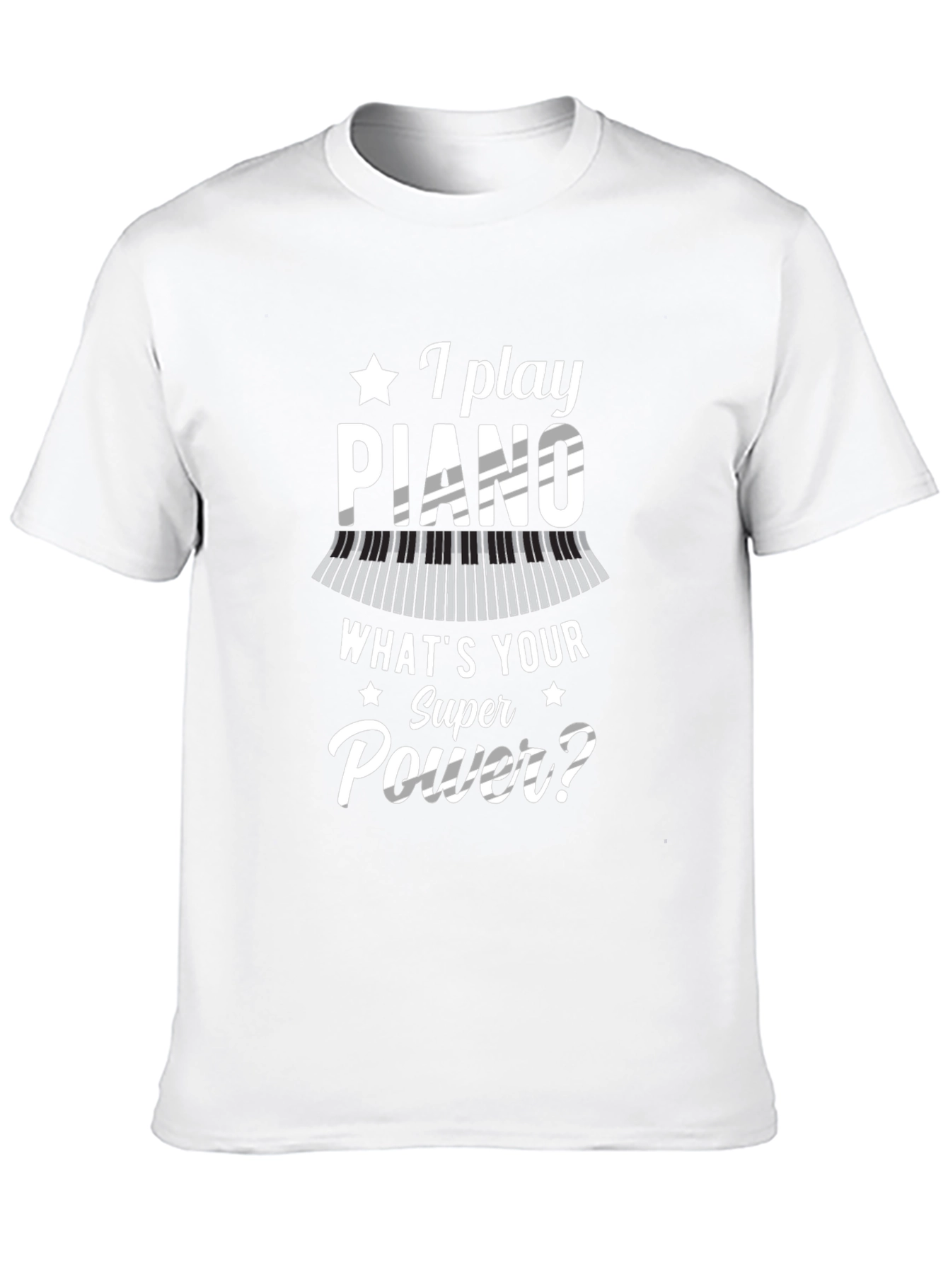 Piano Superpower Black Graphic T-Shirt