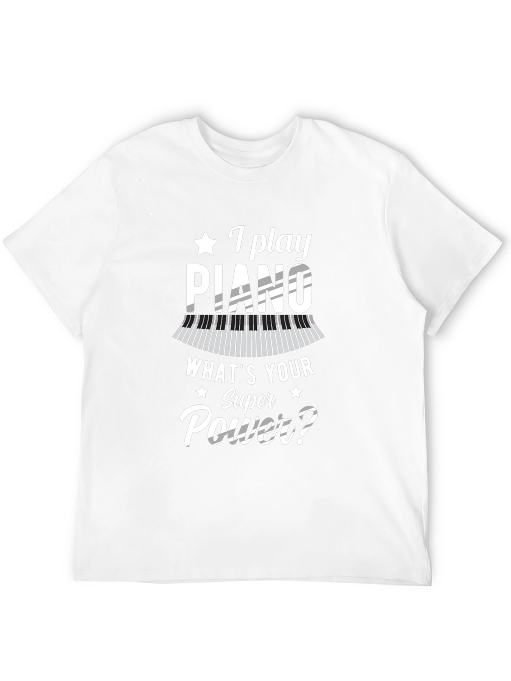 Piano Superpower Black Graphic T-Shirt