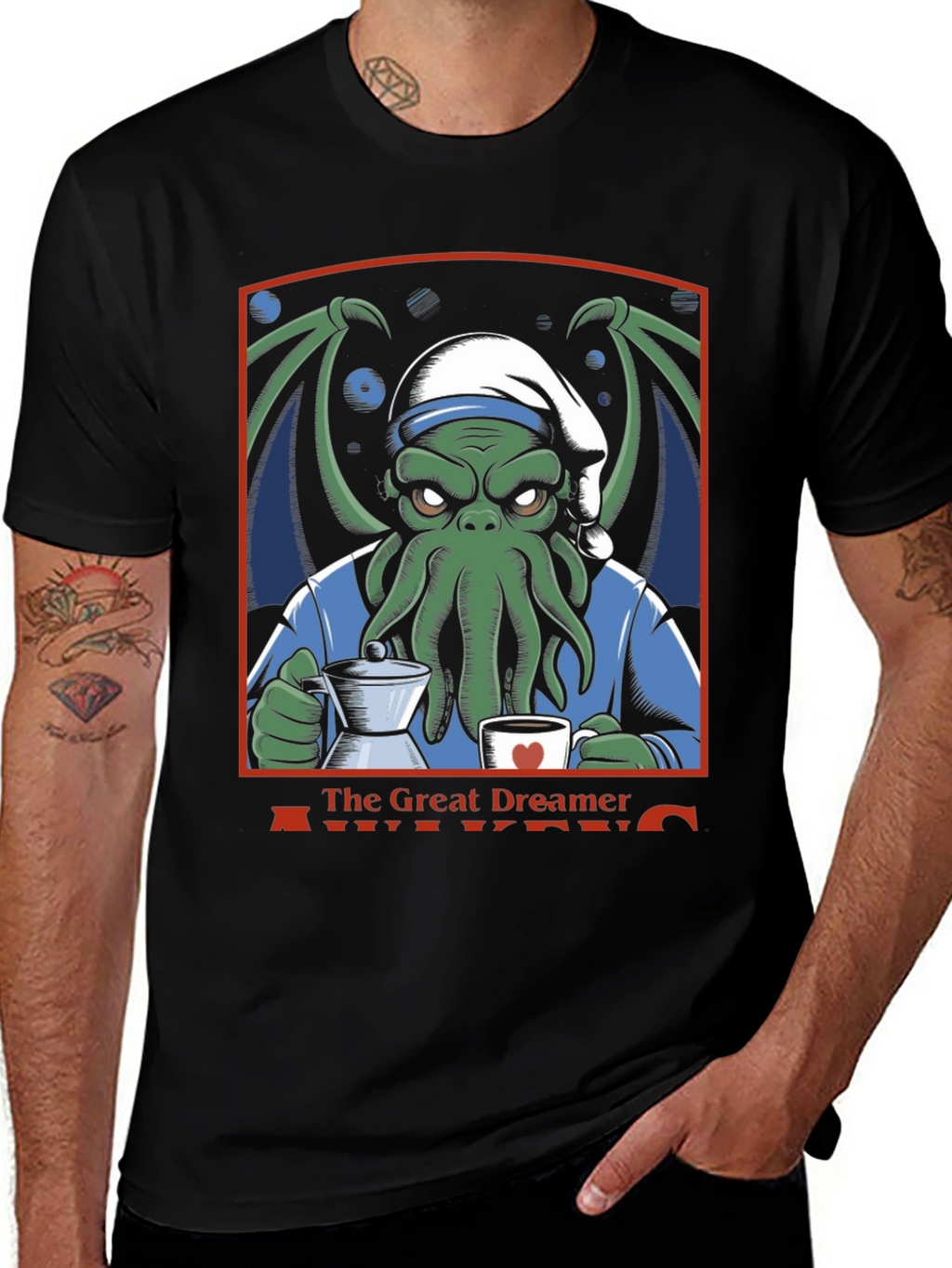 The Great Dreamer Awakens Cthulhu Coffee T-Shirt