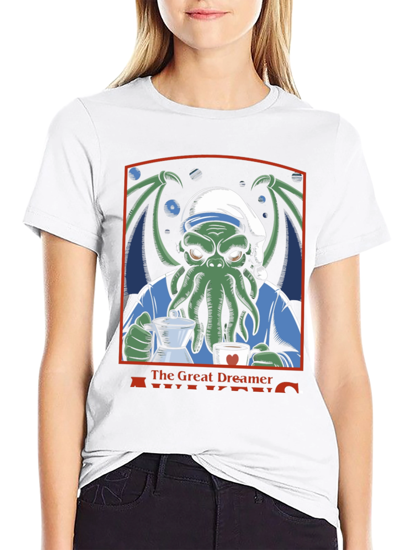 The Great Dreamer Awakens Cthulhu Coffee T-Shirt