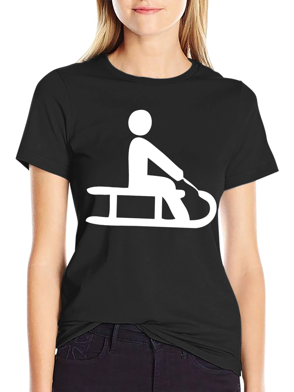 Sledding T-Shirt: Black Graphic Tee