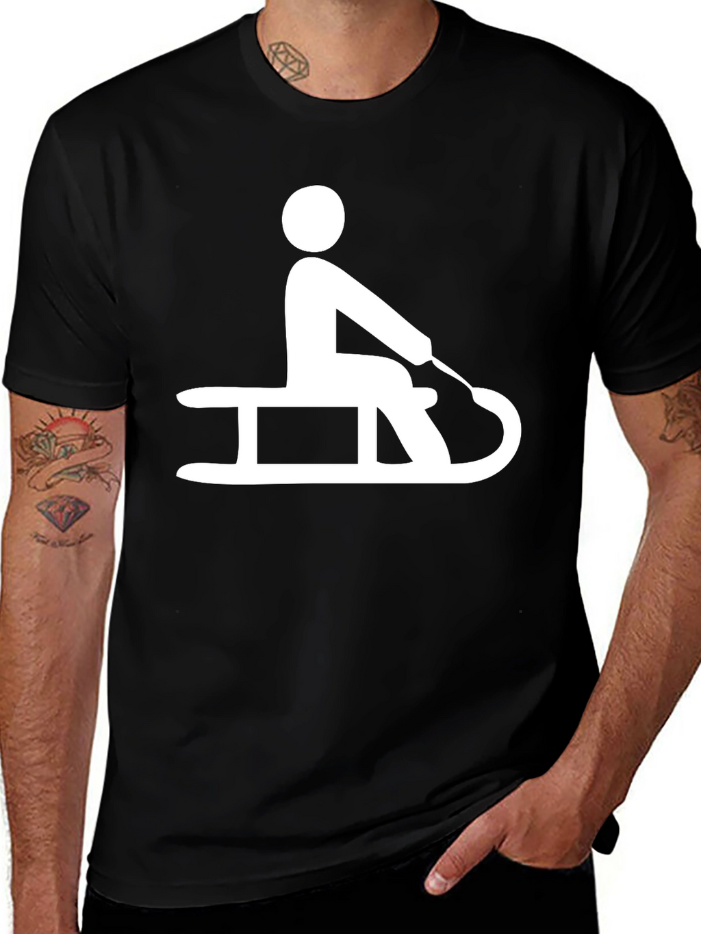 Sledding T-Shirt: Black Graphic Tee
