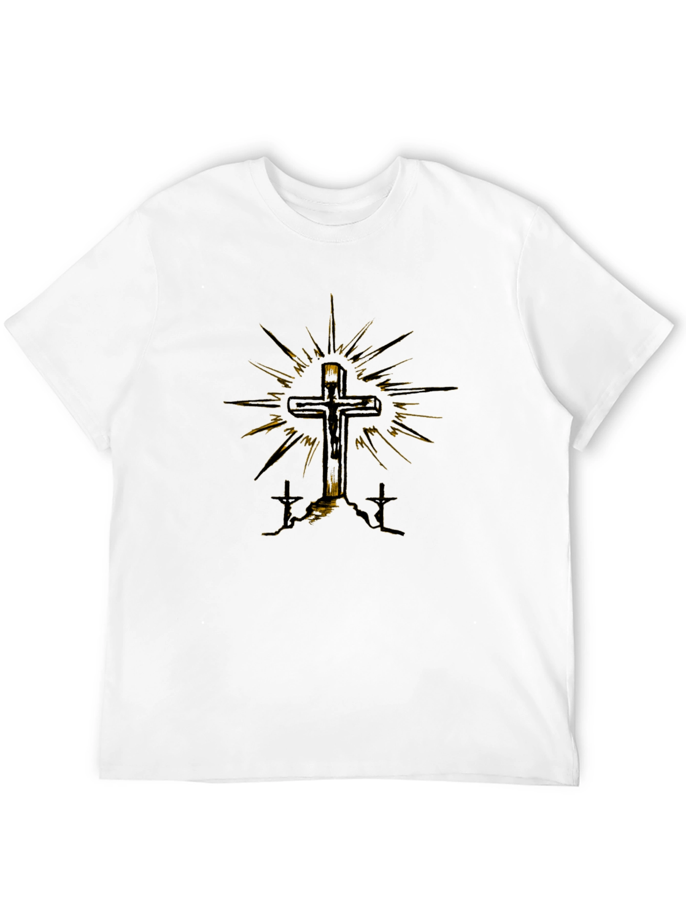 Cross Graphic Tee - Religious Design T-Shirt