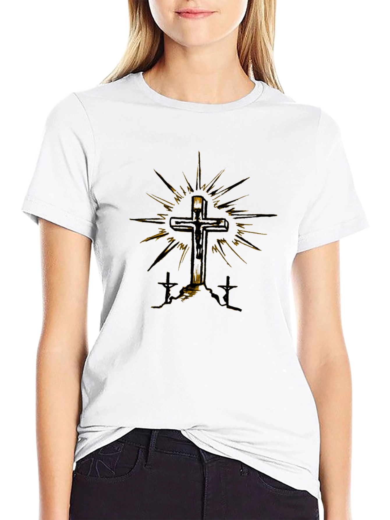 Cross Graphic Tee - Religious Design T-Shirt