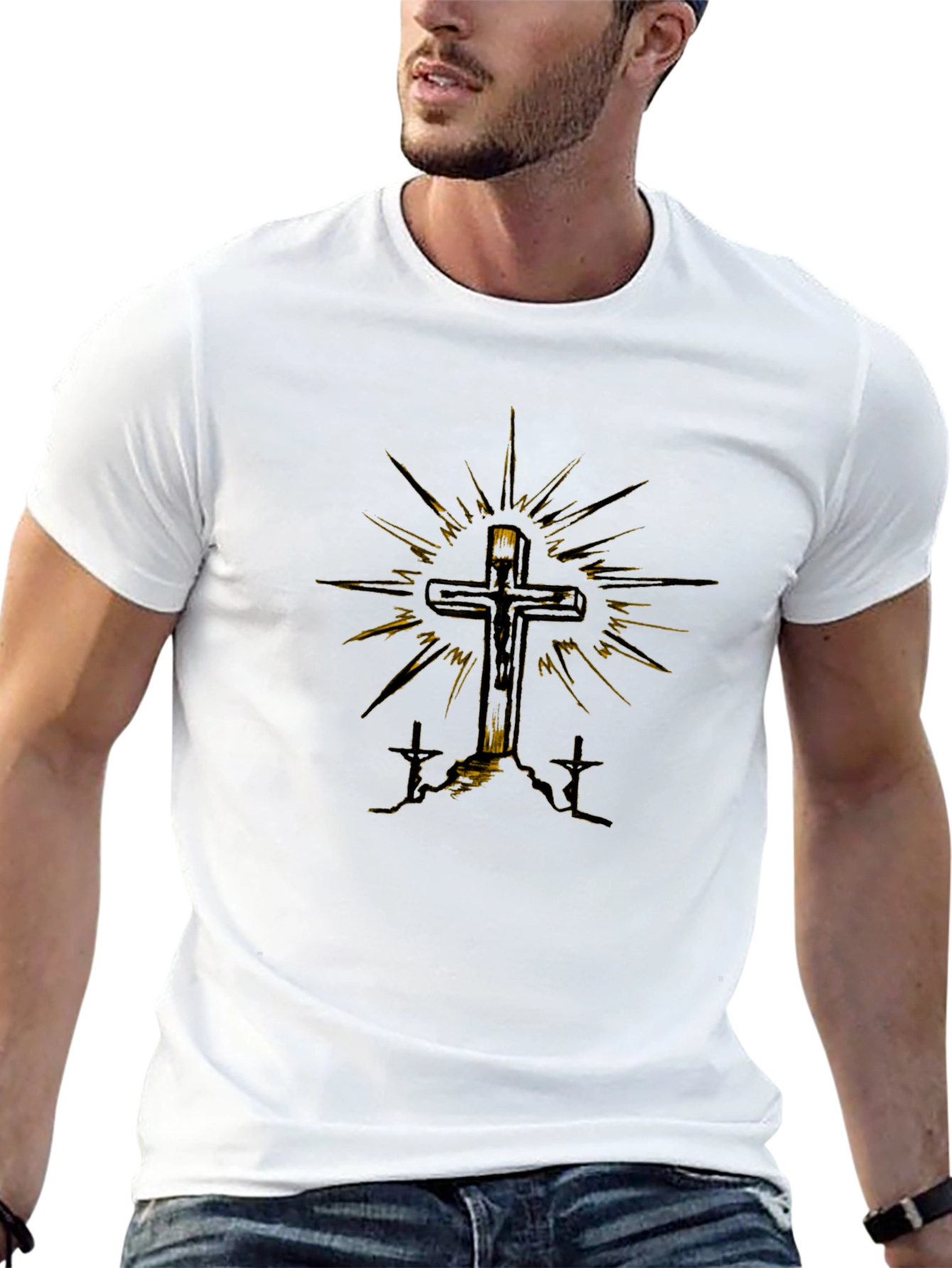 Cross Graphic Tee - Religious Design T-Shirt