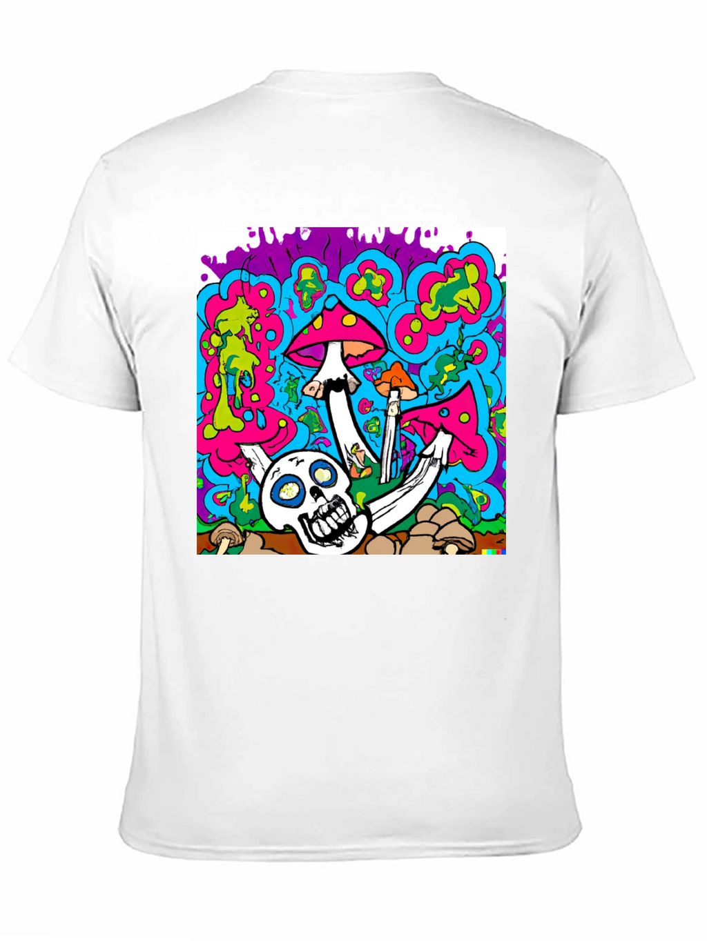 Psychedelic Skull & Mushroom Graphic T-Shirt