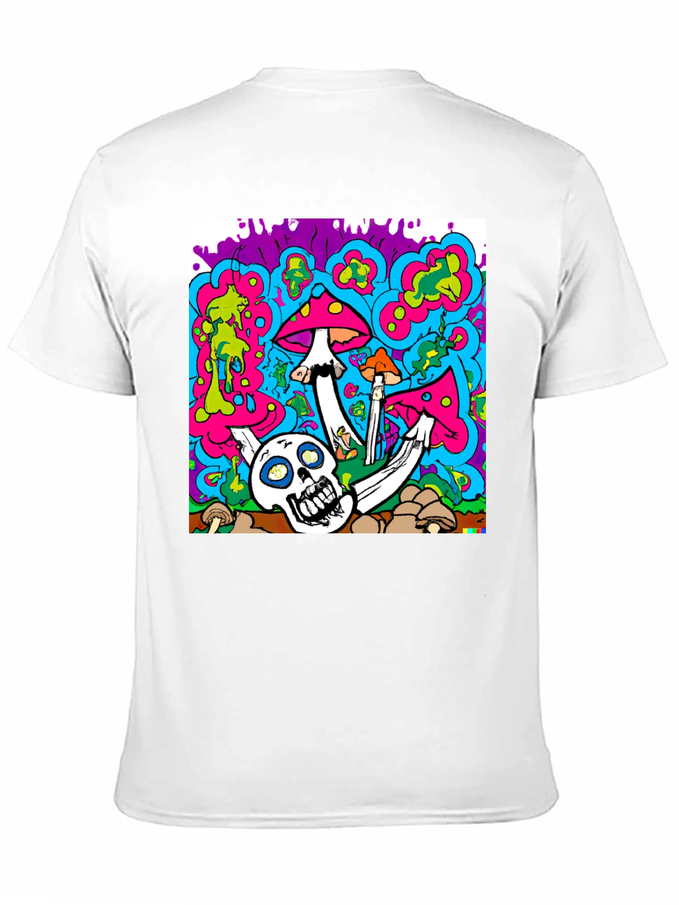 Psychedelic Skull & Mushroom Graphic T-Shirt