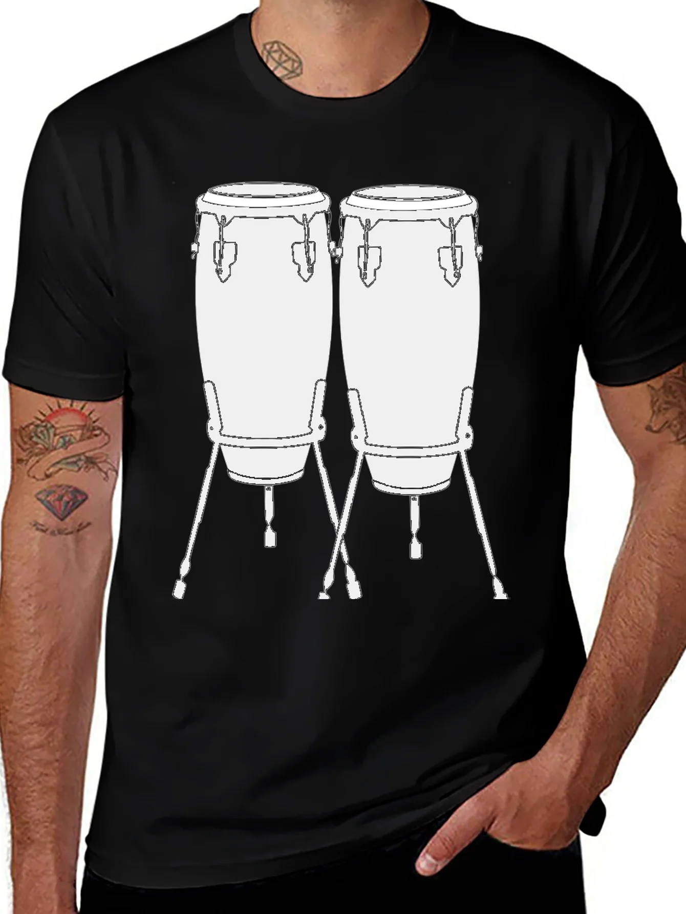 Conga Drum Graphic Tee - Music Lovers T-Shirt