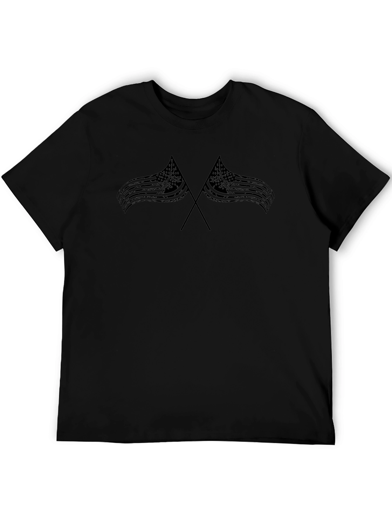 Distressed American Flag Graphic Tee - Black