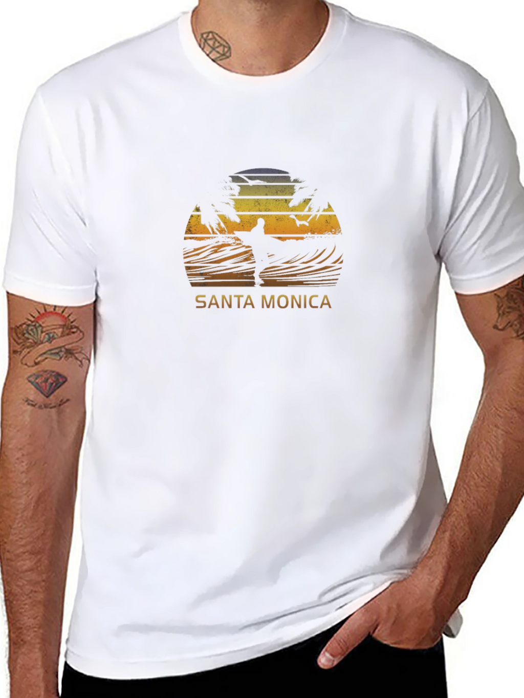 Santa Monica Surfer Graphic Tee
