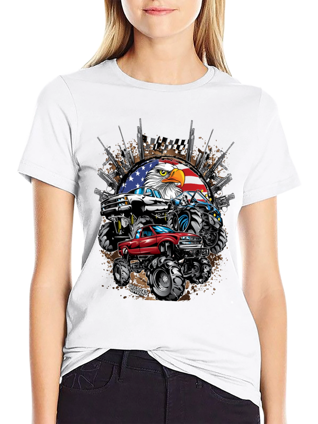Patriotic Monster Truck Graphic Tee - American Pride
