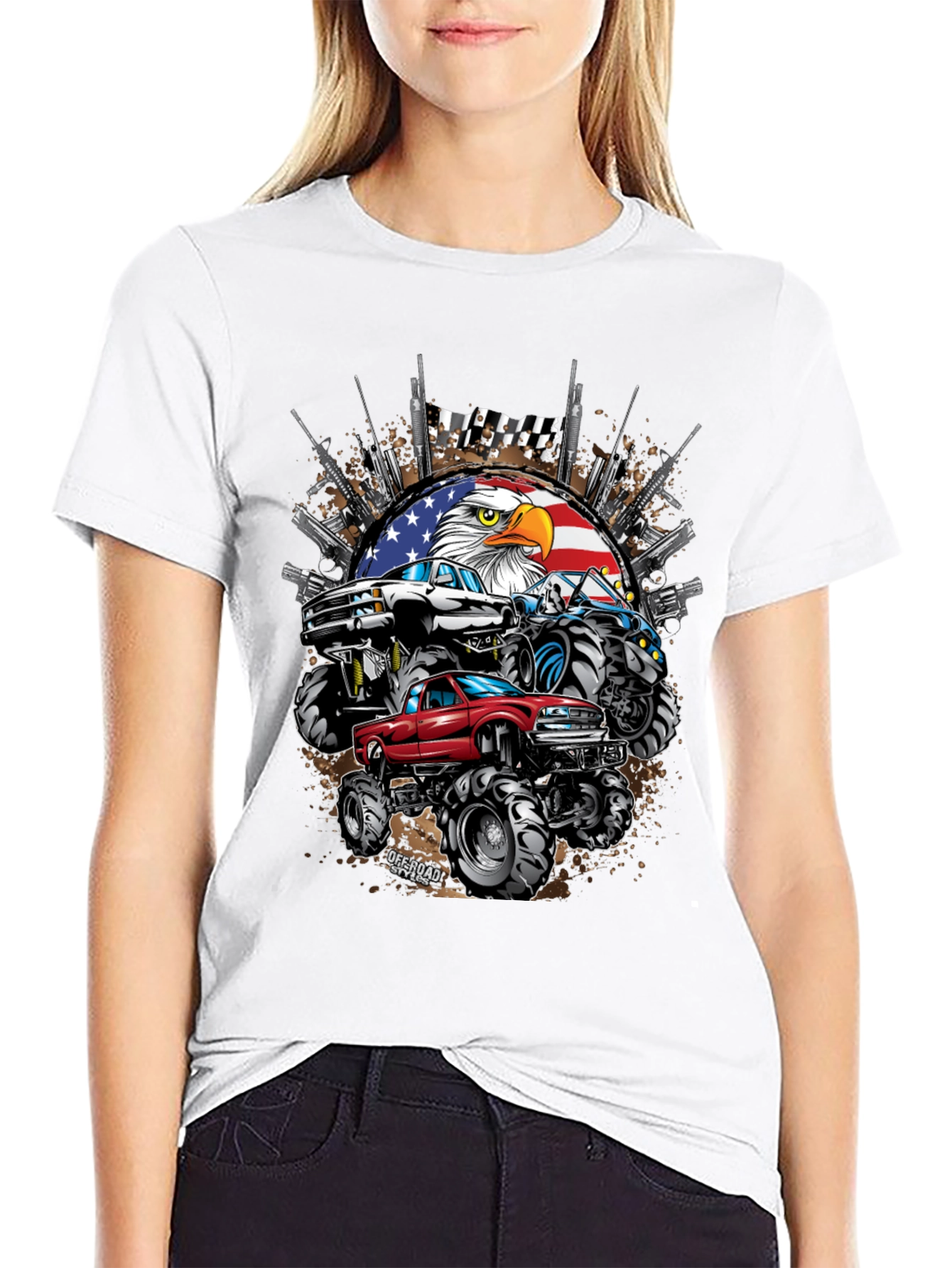 Patriotic Monster Truck Graphic Tee - American Pride