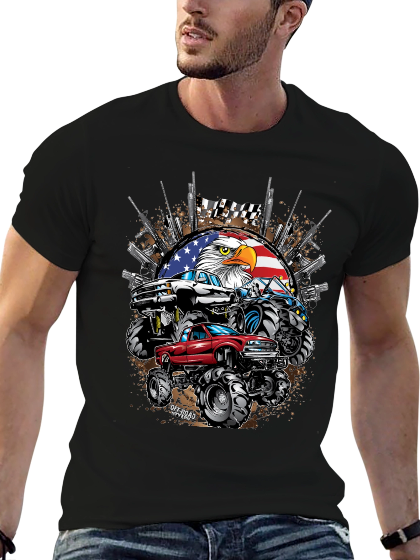 Patriotic Monster Truck Graphic Tee - American Pride