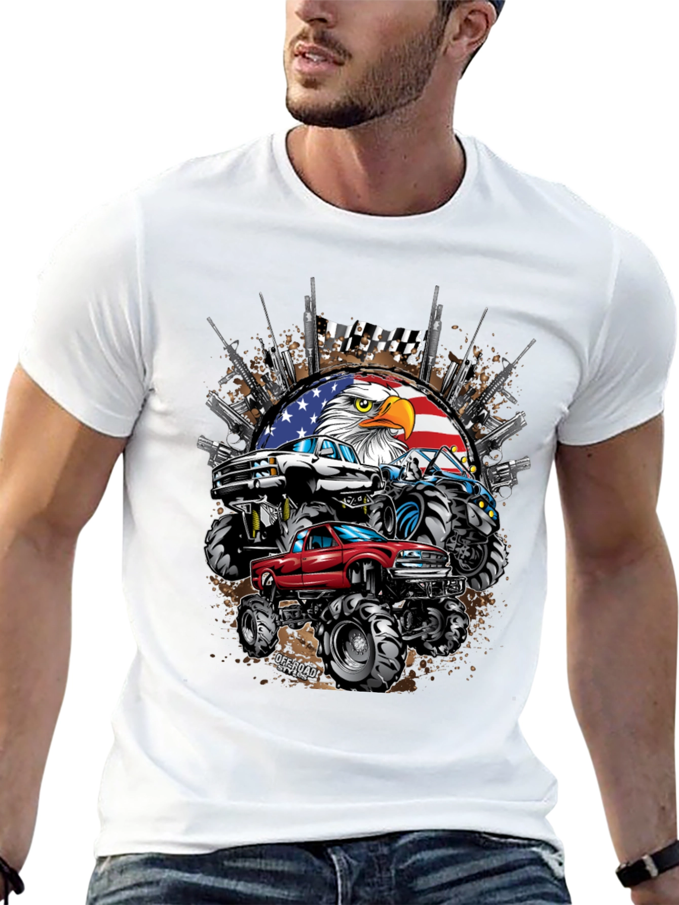 Patriotic Monster Truck Graphic Tee - American Pride