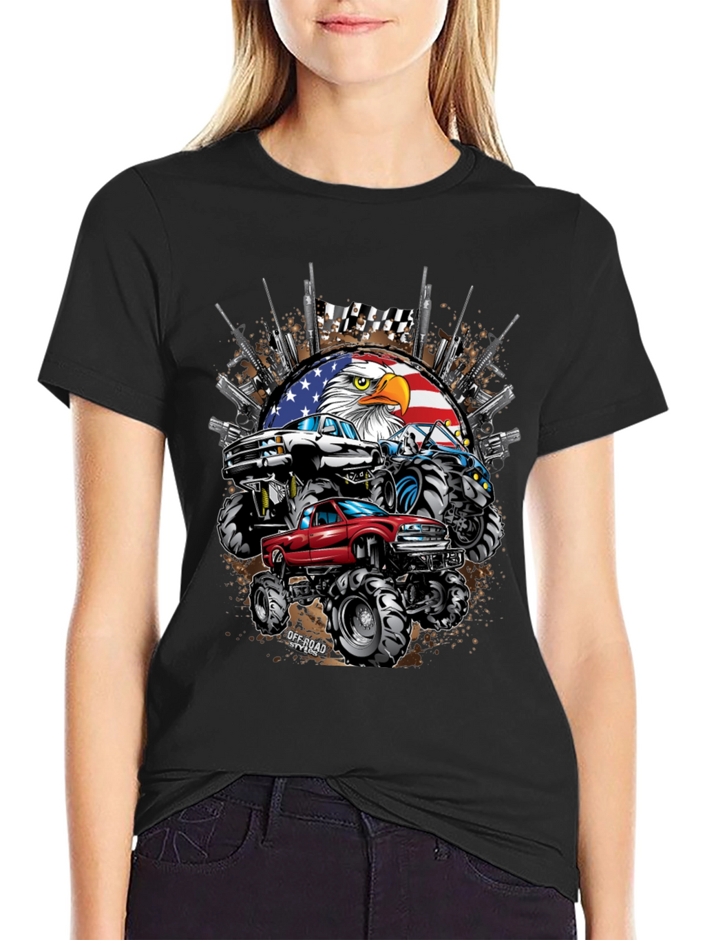Patriotic Monster Truck Graphic Tee - American Pride