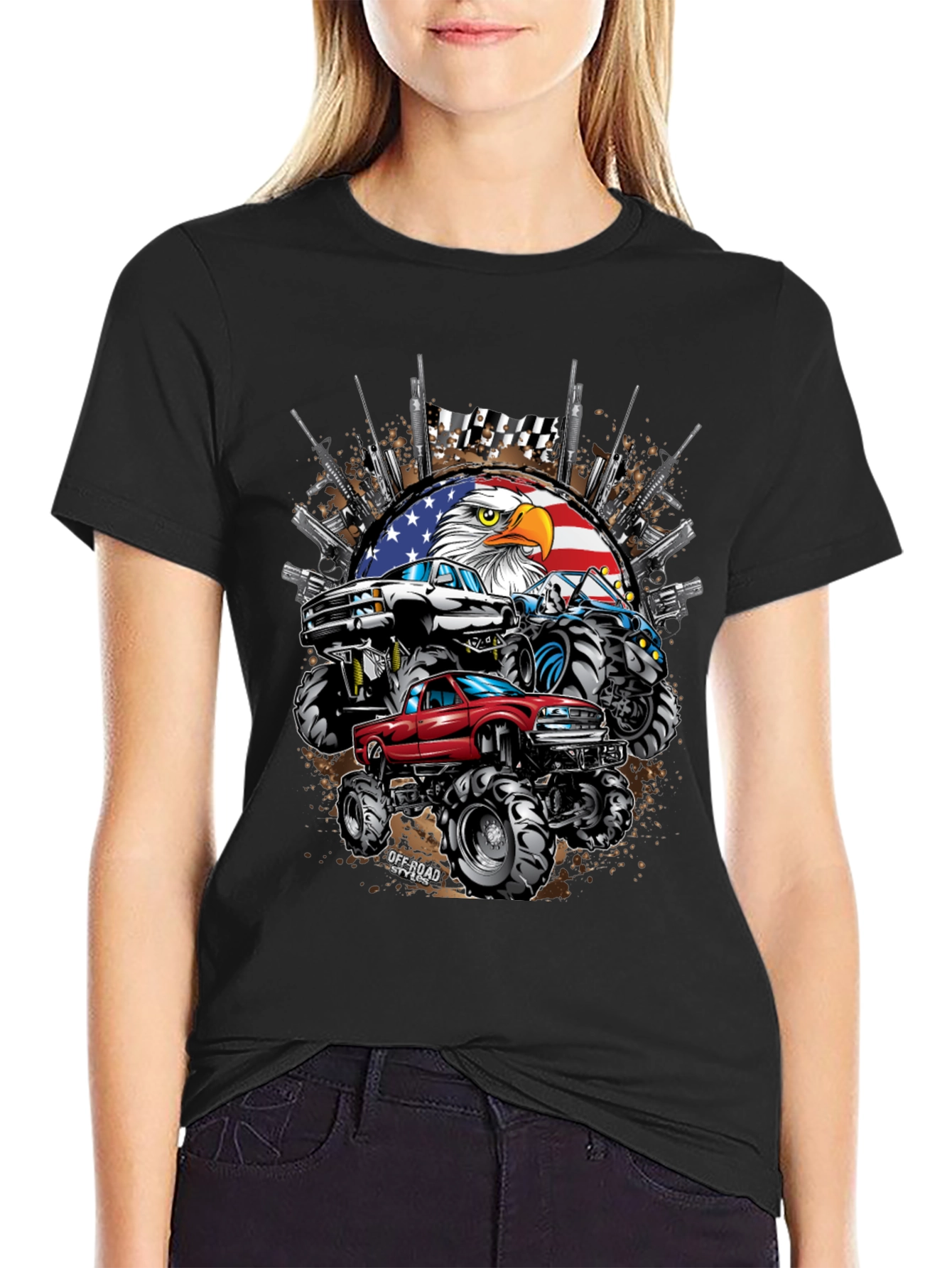 Patriotic Monster Truck Graphic Tee - American Pride