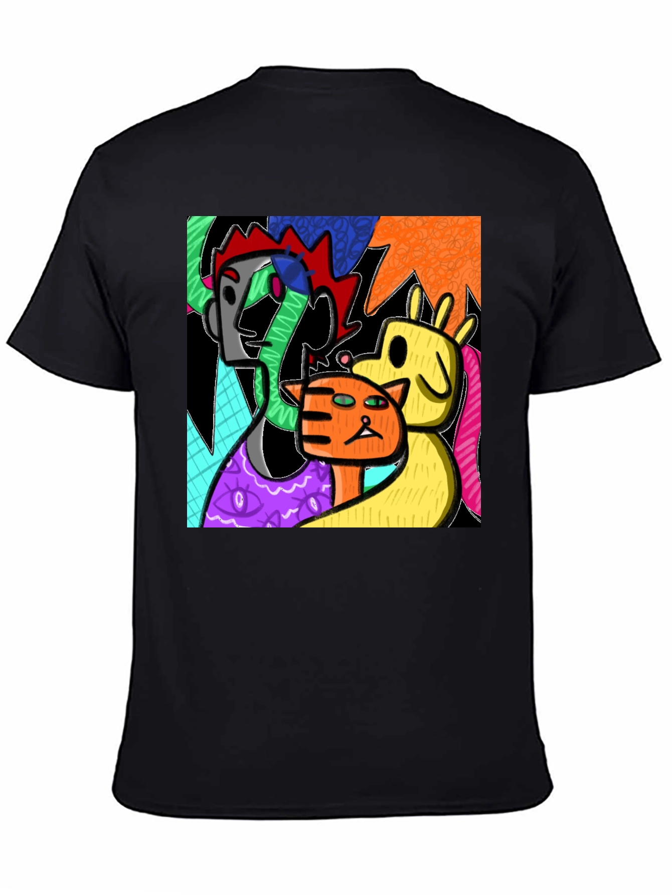 Abstract Art Graphic Print Crew Neck T-Shirt