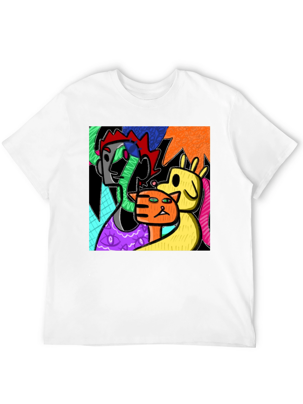 Abstract Art Graphic Print Crew Neck T-Shirt