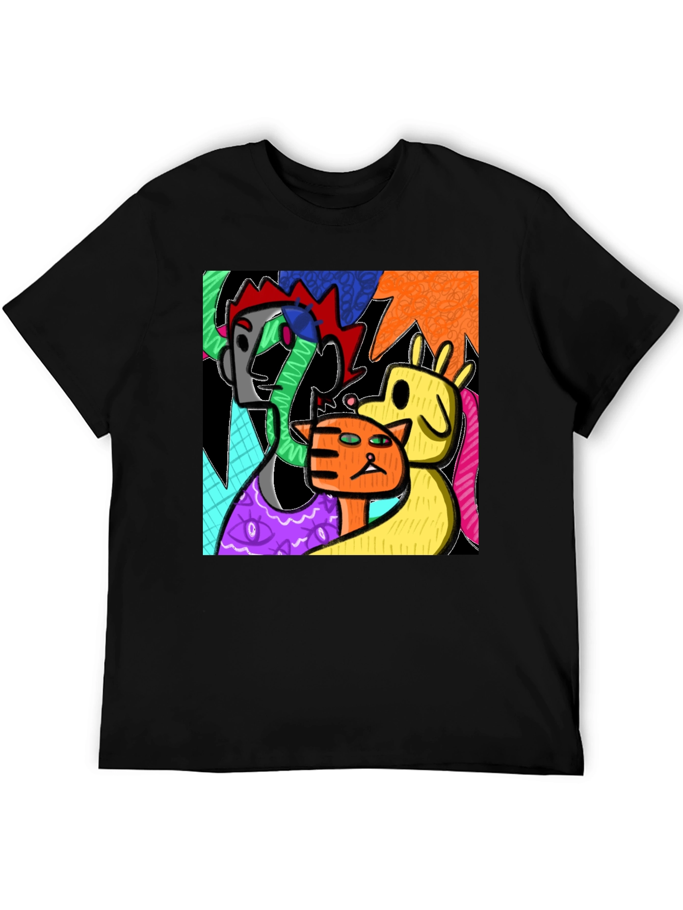 Abstract Art Graphic Print Crew Neck T-Shirt