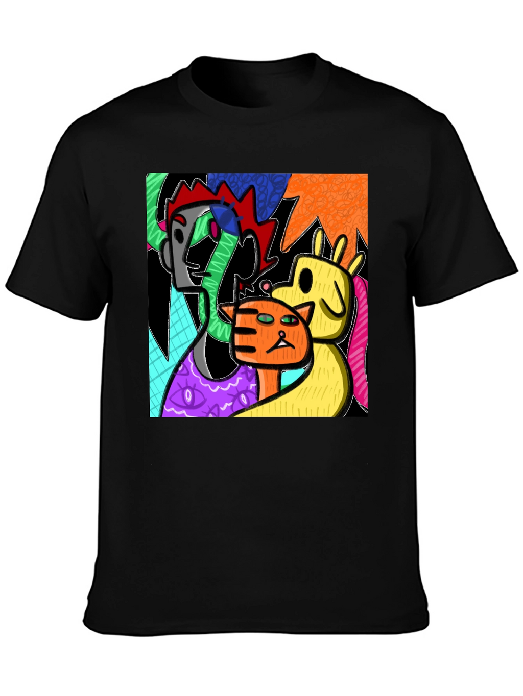 Abstract Art Graphic Print Crew Neck T-Shirt