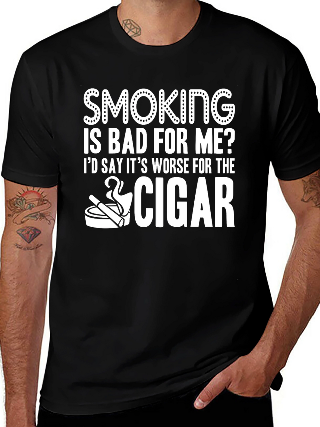 Smoking Is Bad For Me? Cigar Graphic T-Shirt