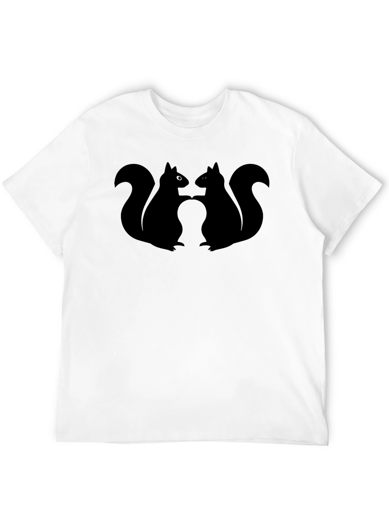 Squirrel Silhouette Graphic Tee - Black