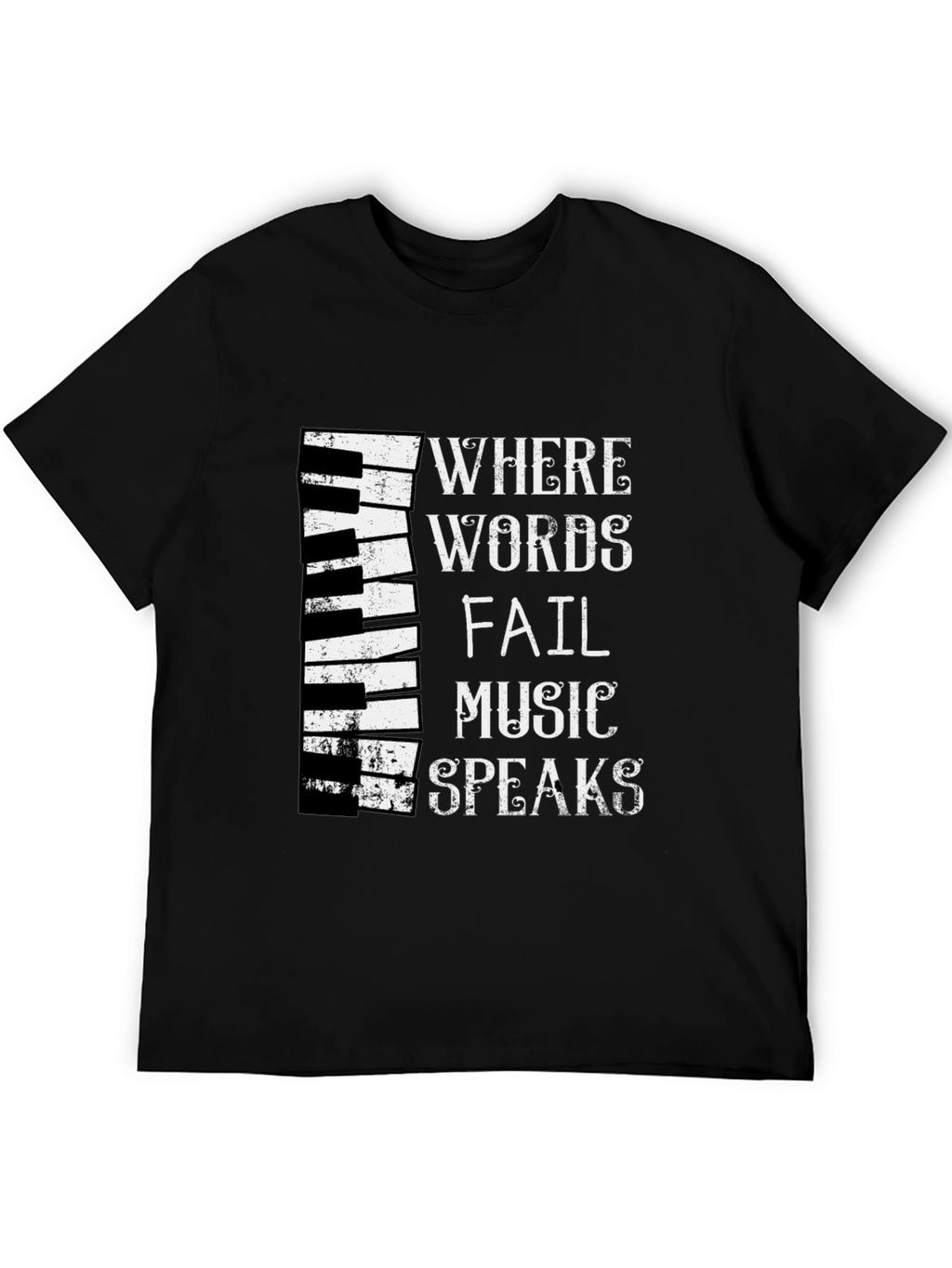 Music Speaks T-Shirt - Piano Keyboard Design