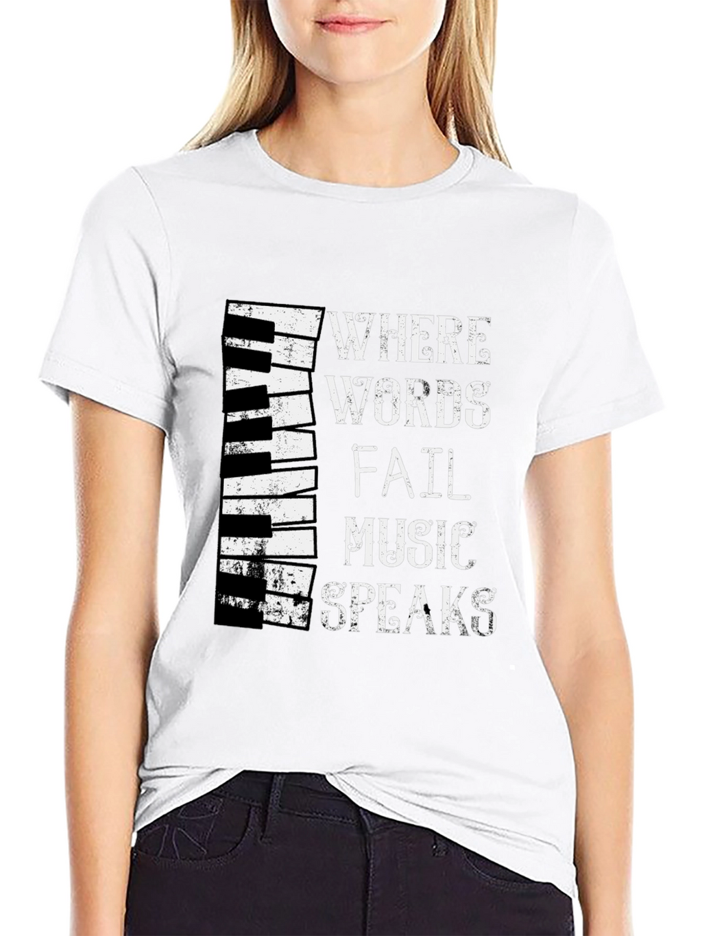 Music Speaks T-Shirt - Piano Keyboard Design