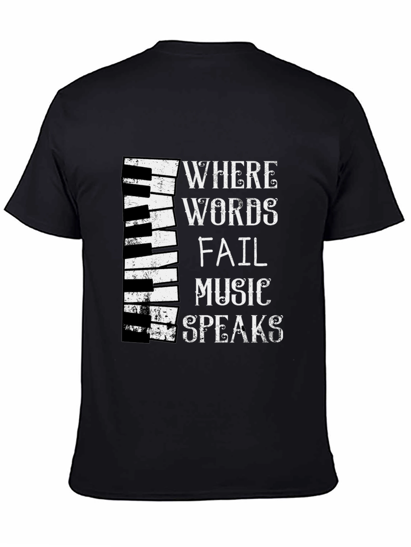 Music Speaks T-Shirt - Piano Keyboard Design