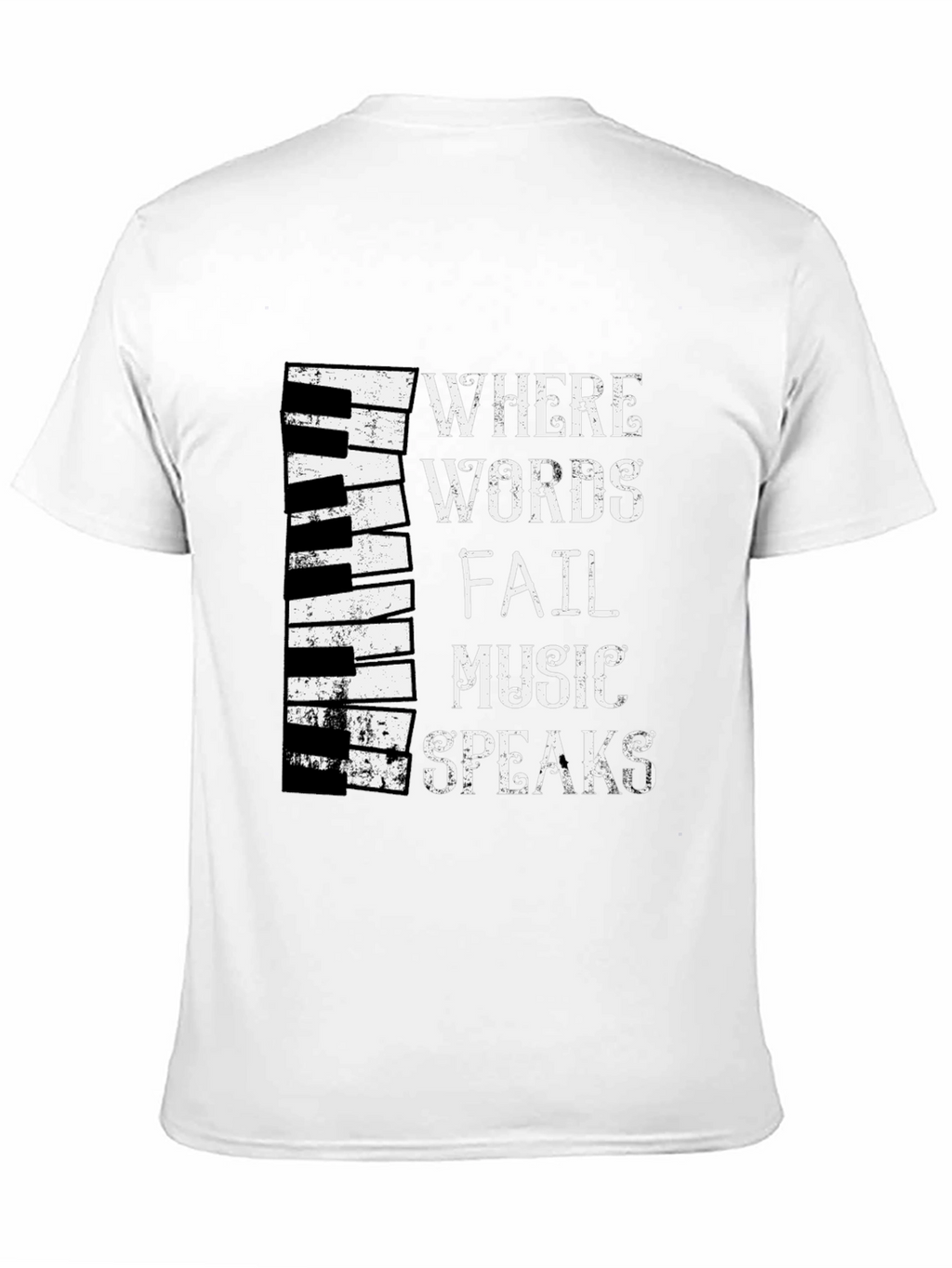 Music Speaks T-Shirt - Piano Keyboard Design