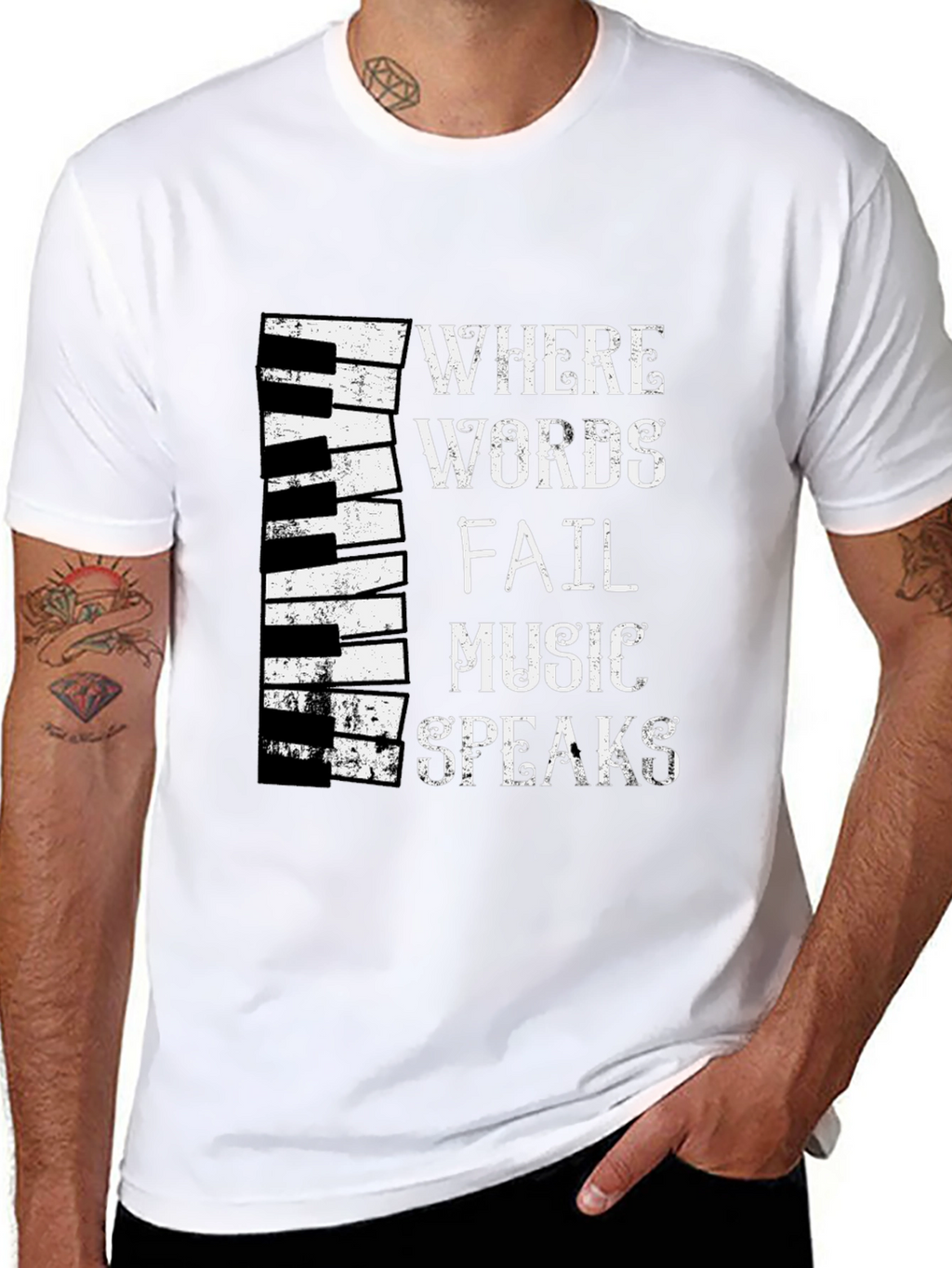 Music Speaks T-Shirt - Piano Keyboard Design