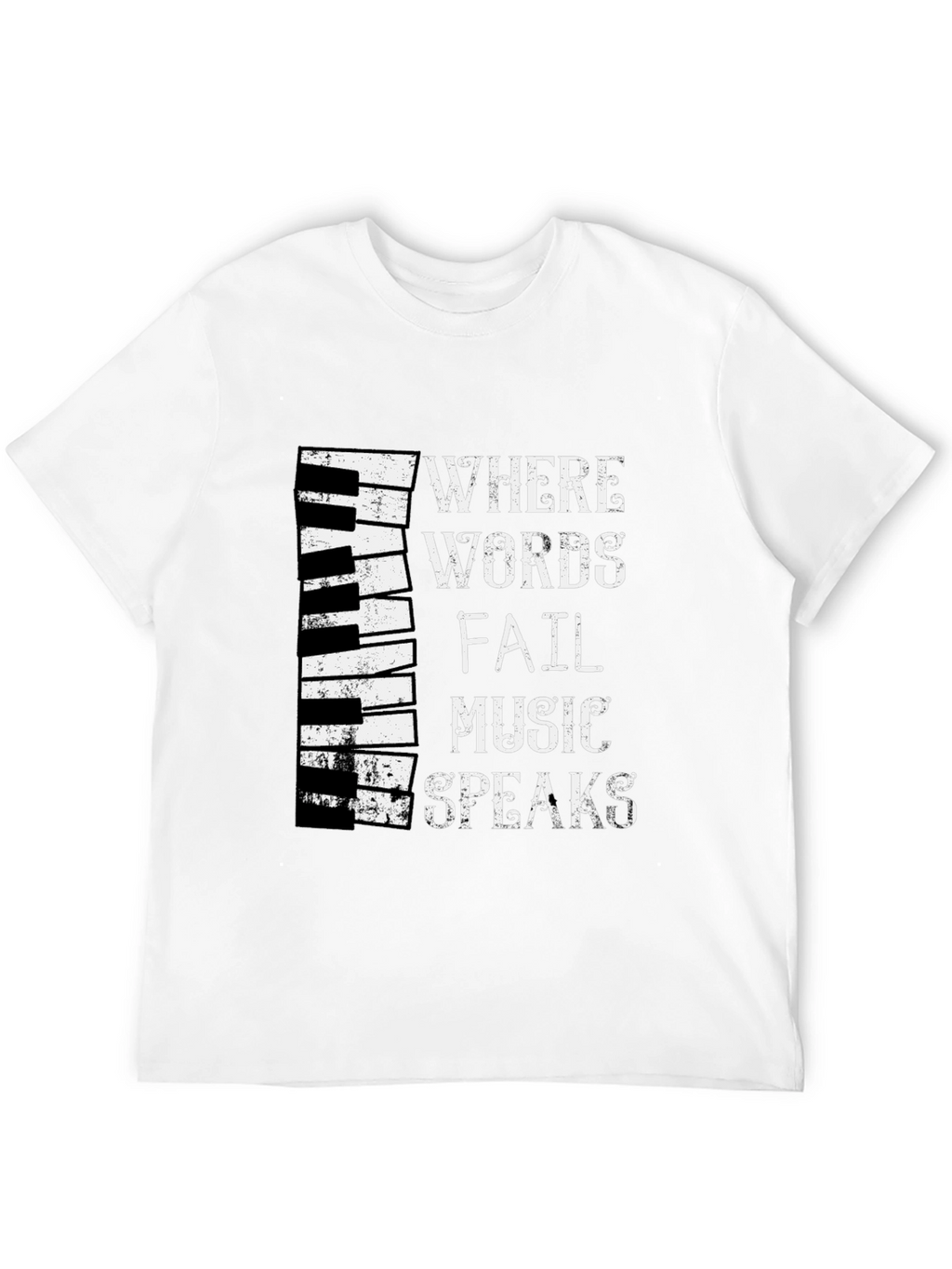 Music Speaks T-Shirt - Piano Keyboard Design