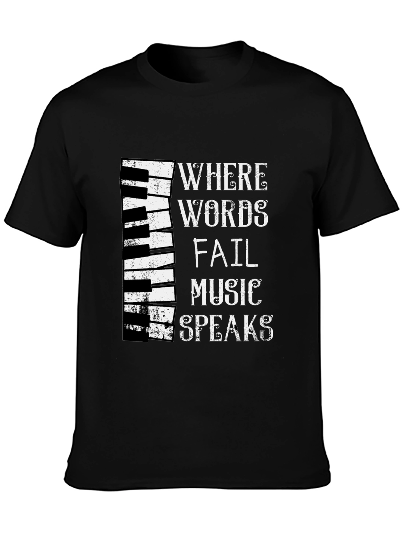 Music Speaks T-Shirt - Piano Keyboard Design