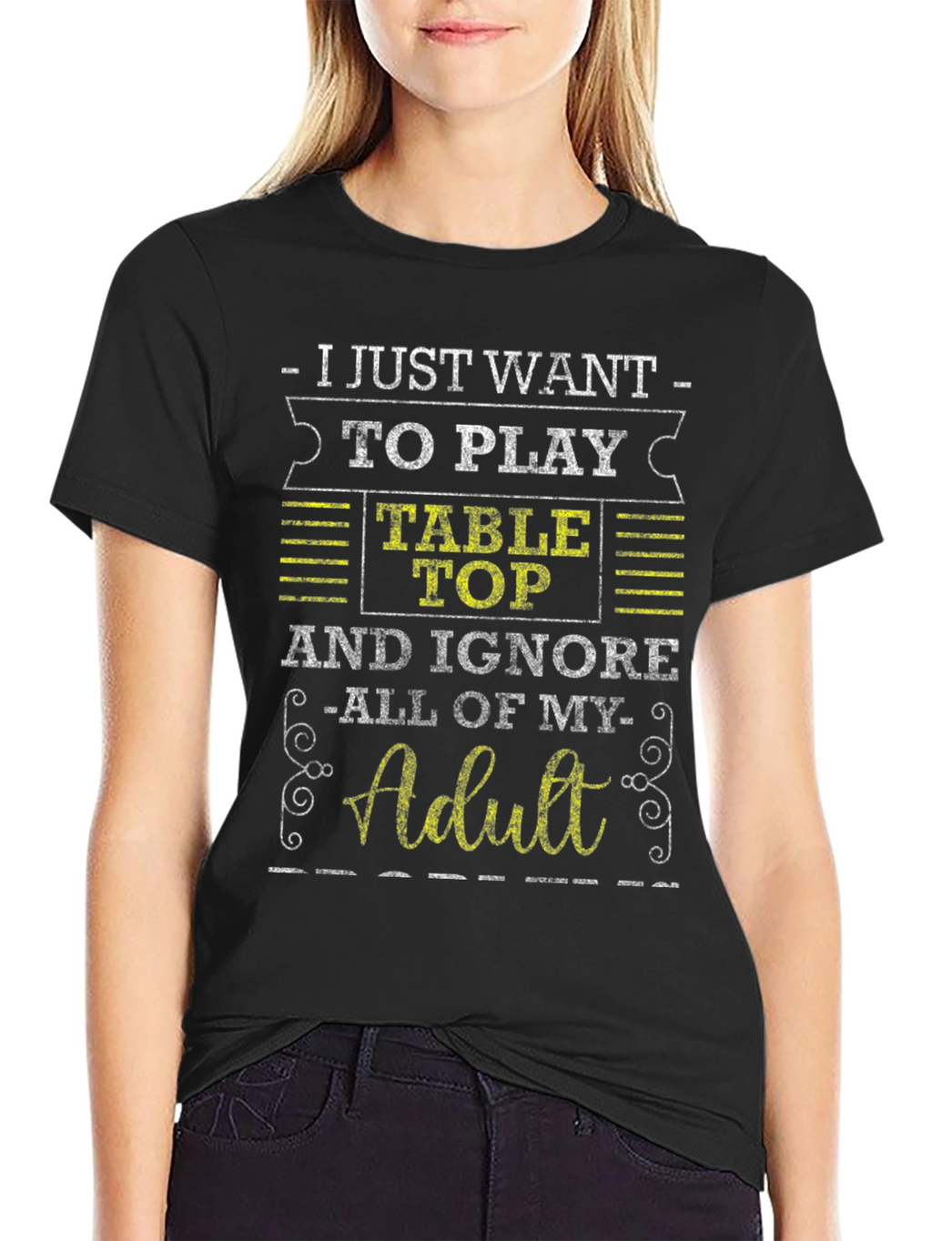 Table Top Gaming Adulting Black T-Shirt