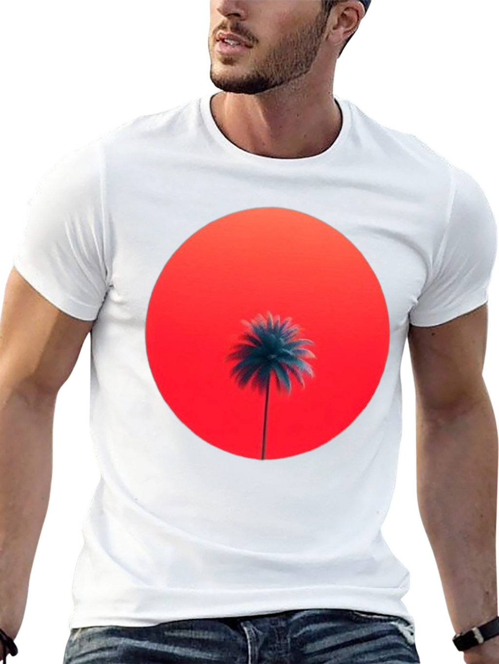 Sunset Palm Graphic Tee - Stylish Comfort