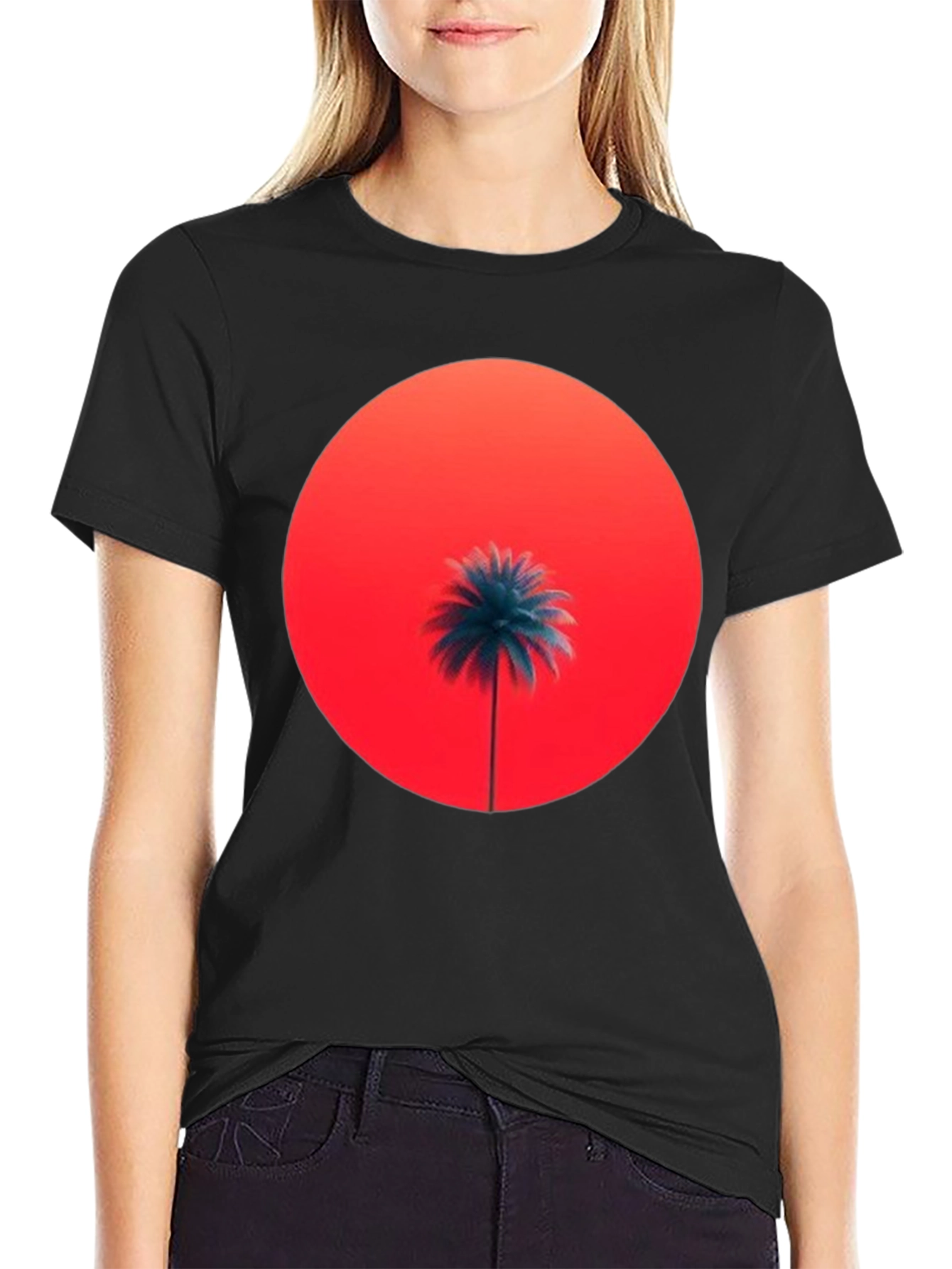 Sunset Palm Graphic Tee - Stylish Comfort