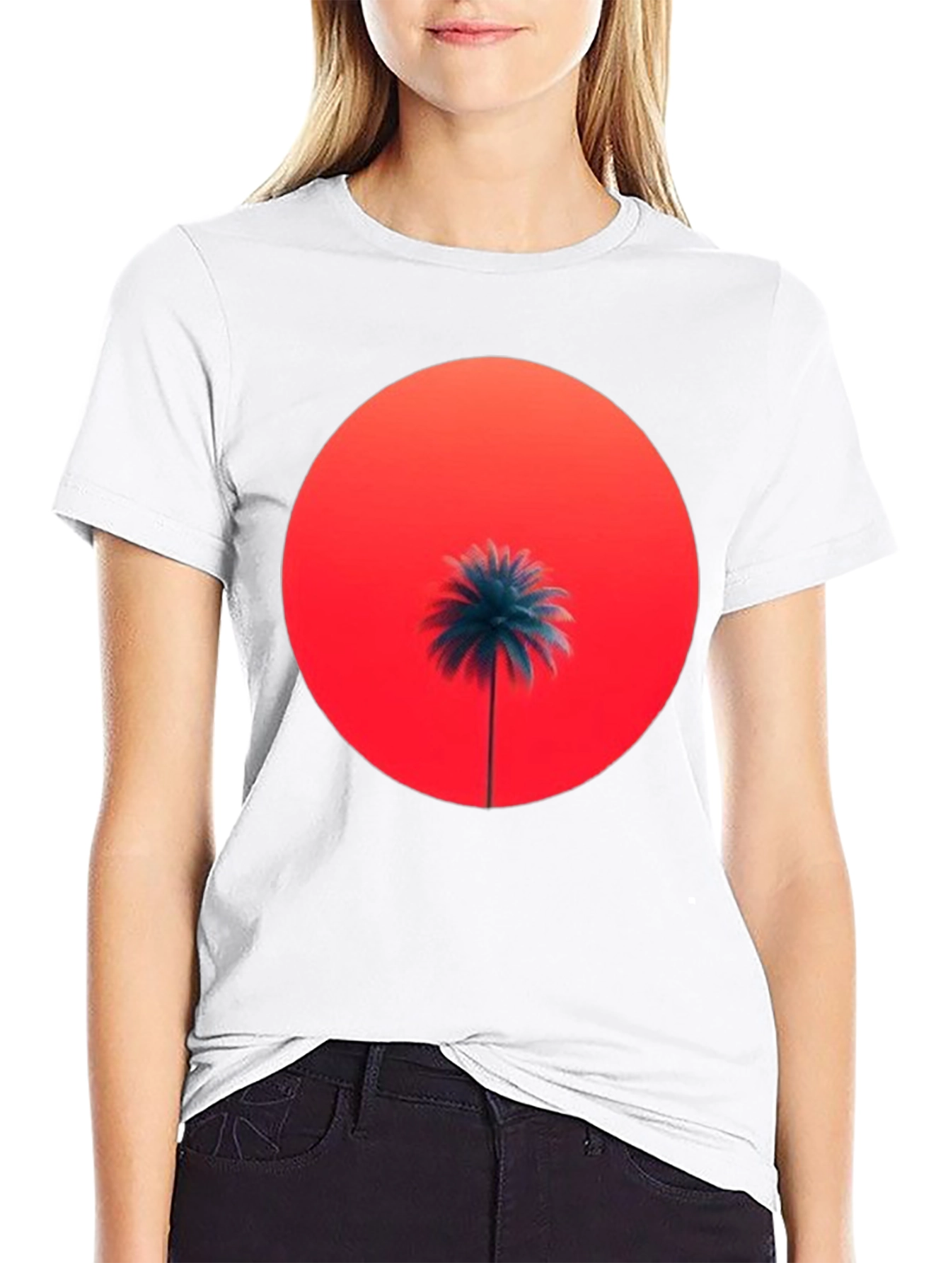 Sunset Palm Graphic Tee - Stylish Comfort