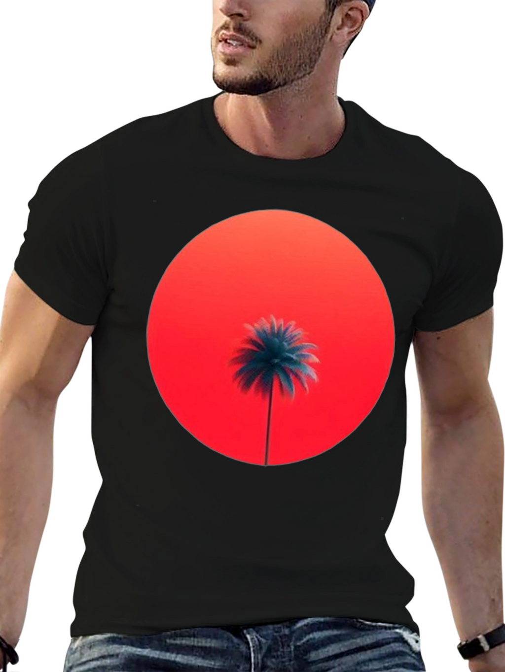 Sunset Palm Graphic Tee - Stylish Comfort
