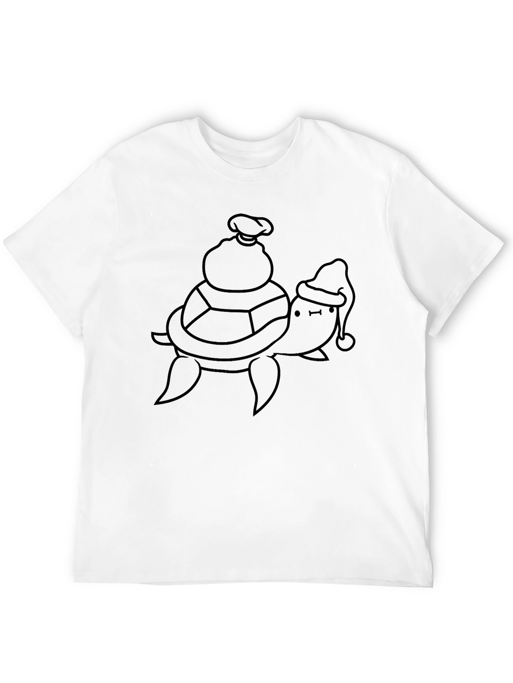 Turtle Santa Sack Black T-Shirt