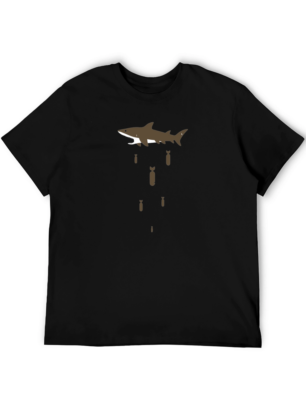 Shark Bombing Graphic Tee - Black Cotton T-Shirt