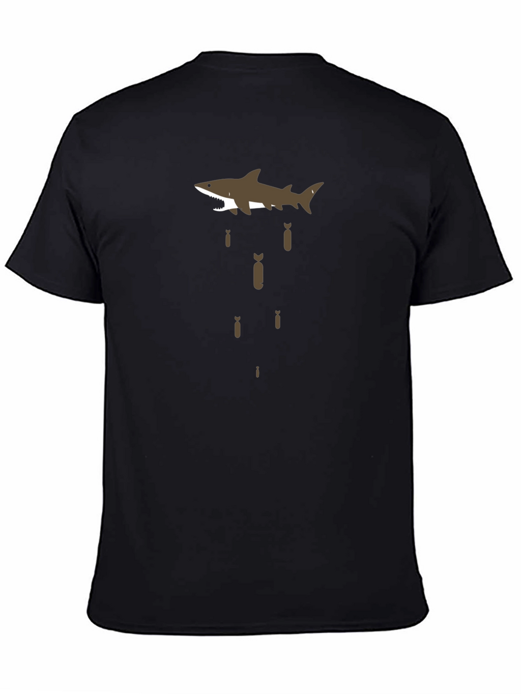 Shark Bombing Graphic Tee - Black Cotton T-Shirt